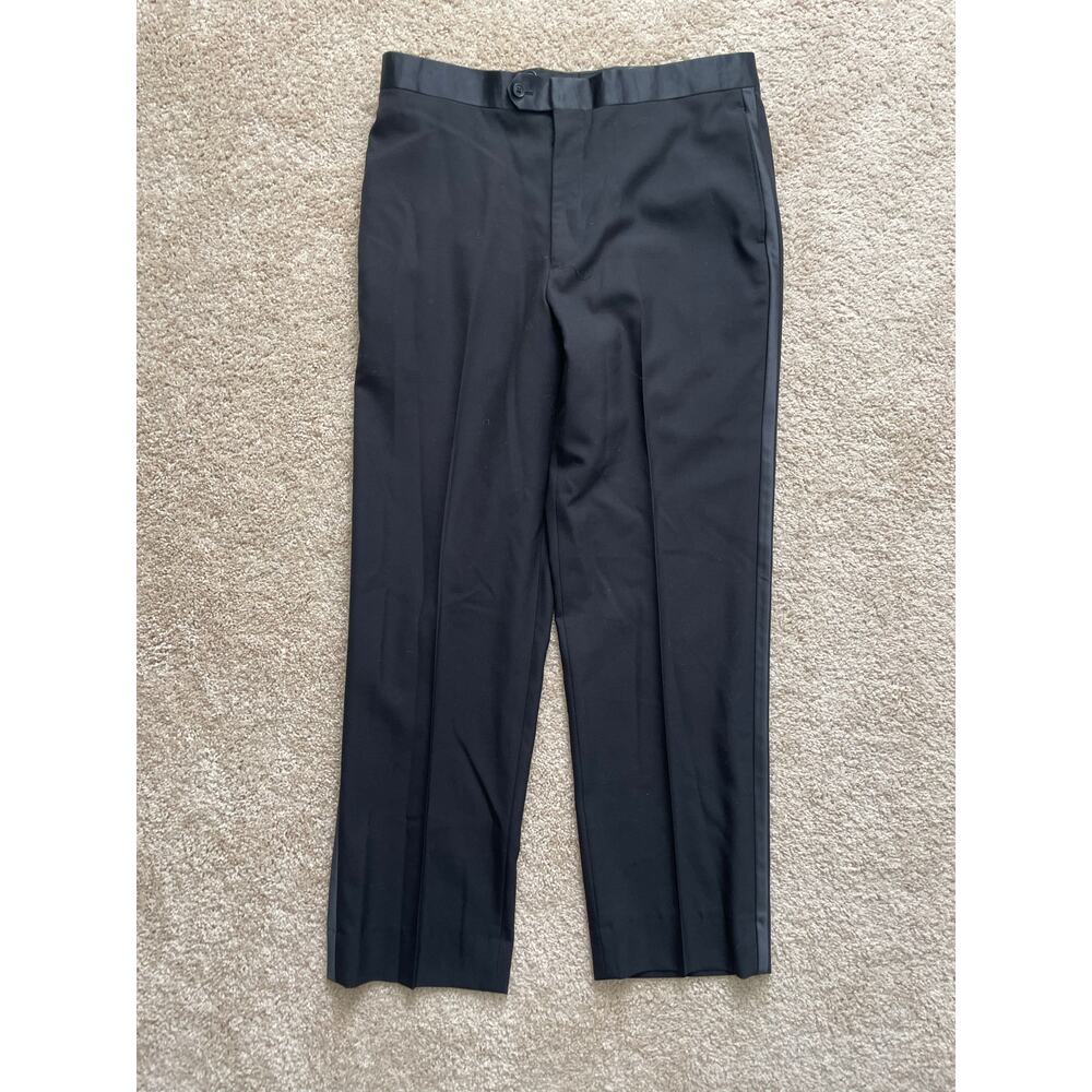 Wilke Rodriguez Tuxedo Pants Size 36x31 Black Tie Suspender Buttons Wedding